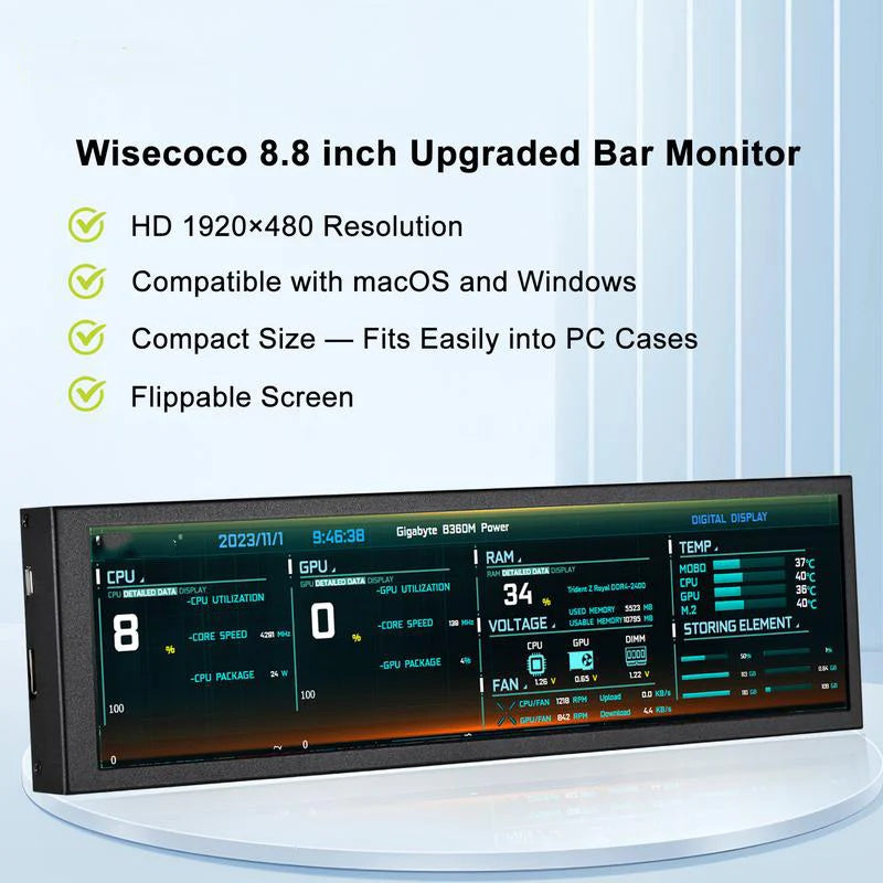 Ultra-Wide Mini Monitor | Boost Your Workspace